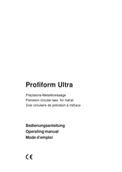 Profiform Ultra 113001 Series Operating Manual