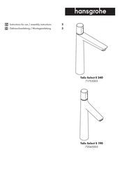 Hans Grohe Talis Select S 190 72045003 Instructions For Use/Assembly Instructions