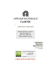 APPLIED MATERIALS CoolEND 0190-13675 Installation, Operation, Basic Service