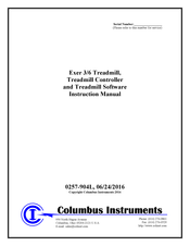 Columbus Instruments Exer 3/6 Instruction Manual