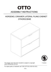 Otto HORSENS 2 DRAWER LATERAL FILING CABINET OTHOR2CBWE Assembly Instructions Manual