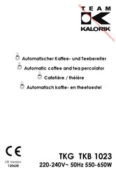 Team Kalorik TKG TKB 1023 Manual