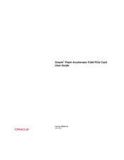 Oracle Flash Accelerator F160 User Manual