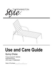 Sears Ty Pennington Style Quincy Chaise D71 M20452 Use And Care Manual