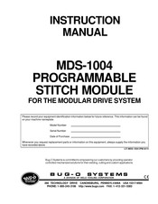 Bug-O Systems MDS-1004 Instruction Manual