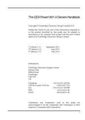 CED Power1401-3 Owner's Handbook Manual