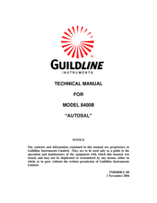 Guildline Autosal 8400B Technical Manual