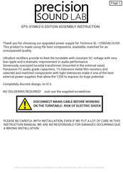 Precision Sound Lab EPS-01 Mark II G edition Assembly Instruction Manual