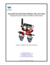 Teledyne Detcon SW-A2V2-DV2 Operator's Installation And Instruction Manual