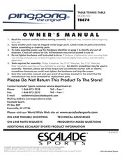 ESCALADE ping-pong T8674 Owner's Manual