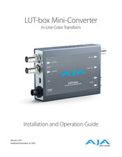 AJA Video Systems Inc LUT-box Installation And Operation Manual
