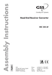 Gss HRC 300 AV Assembly Instructions Manual