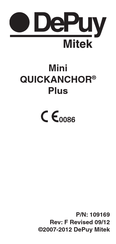 DePuy Mitek Mini QUICKANCHOR Plus Manual