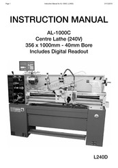 Hafco Metalmaster AL-1000C Instruction Manual