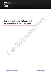 Car Solutions Peueot2017 RCC TD Instruction Manual