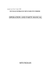 MYUNGSAN MS1300FHR Operation And Parts Manual