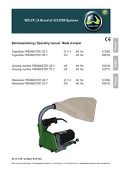 UFLOOR WOLFF FRASMASTER Operating Manual