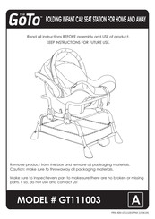 Phoenix Baby The GoTo GT111003 Assembly Instructions Manual