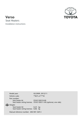 Toyota PZ457-E8310-00 Installation Instructions Manual