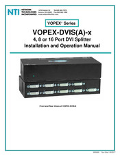 NTI VOPEX-DVISA Series Installation And Operation Manual