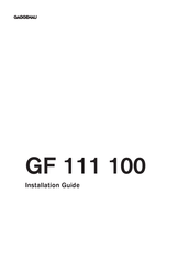 Gaggenau GF 111 100 Installation Manual