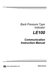RKC INSTRUMENT LE100 Communication Instruction Manual
