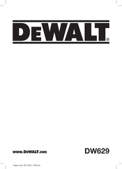 DeWalt DW629 Instructions Manual