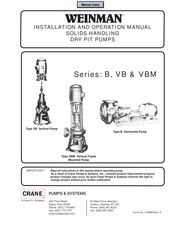 Crane Weinman B Series Installation And Operation Manual