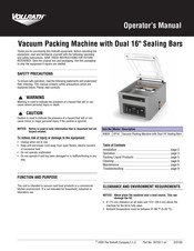 Vollrath VP16 Operator's Manual