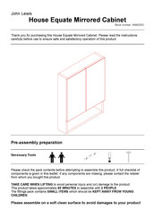 John Lewis House Equate Mirrored Cabinet 84982003 Assembly Instructions Manual