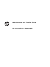 Hp ProBook 650 G5 Manuals | ManualsLib