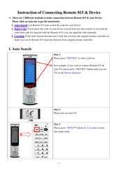 Genius REMOTE 815 Instruction
