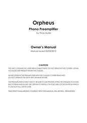 Thrax Audio Orpheus Owner's Manual