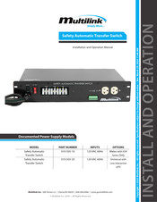 Multilink 010-505-10 Installation And Operation Manual