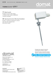 domat THERMASGARD ETF 7 Operating Instructions, Mounting & Installation
