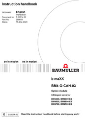 Baumuller B MaXX BM4-O-CAN-03 Manuals | ManualsLib