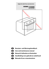 Whirlpool Multi AKP 314 User And Maintenance Manual