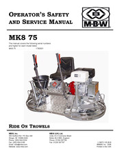MBW 1780001 Operator's Safety And Service Manual