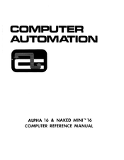 Computer Automation ALPHA 16 Reference Manual