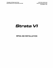 Toshiba MPSA-200 Installation Instructions Manual