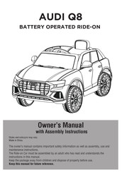 Jiajia AUDI Q8 Owner's Manual With Assembly Instructions