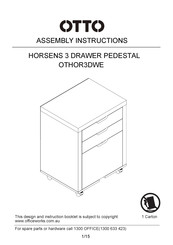 Otto HORSENS 3 DRAWER PEDESTAL OTHOR3DWE Assembly Instructions Manual