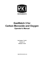 RKI Instruments GasWatch 3 Operator's Manual