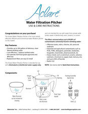 Waterwise Aclare Use & Care Instructions