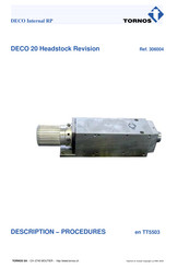 tornos DECO 20 Headstock Revision Description - Procedures