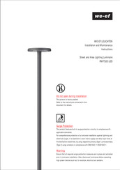WE-EF RMT320 LED Installation And Maintenance Instructions Manual