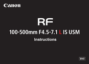 Canon RF 100-500mm F4.5-7.1 L IS USM Instructions Manual