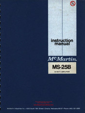 McMartin MS-25B Instruction Manual