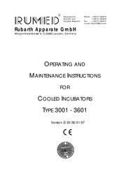 Rubarth Apparate RUMED 3001 Operating And Maintenance Instructions Manual