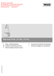 Wilo TP 80 Series Installation And Operating Instructions Manual
